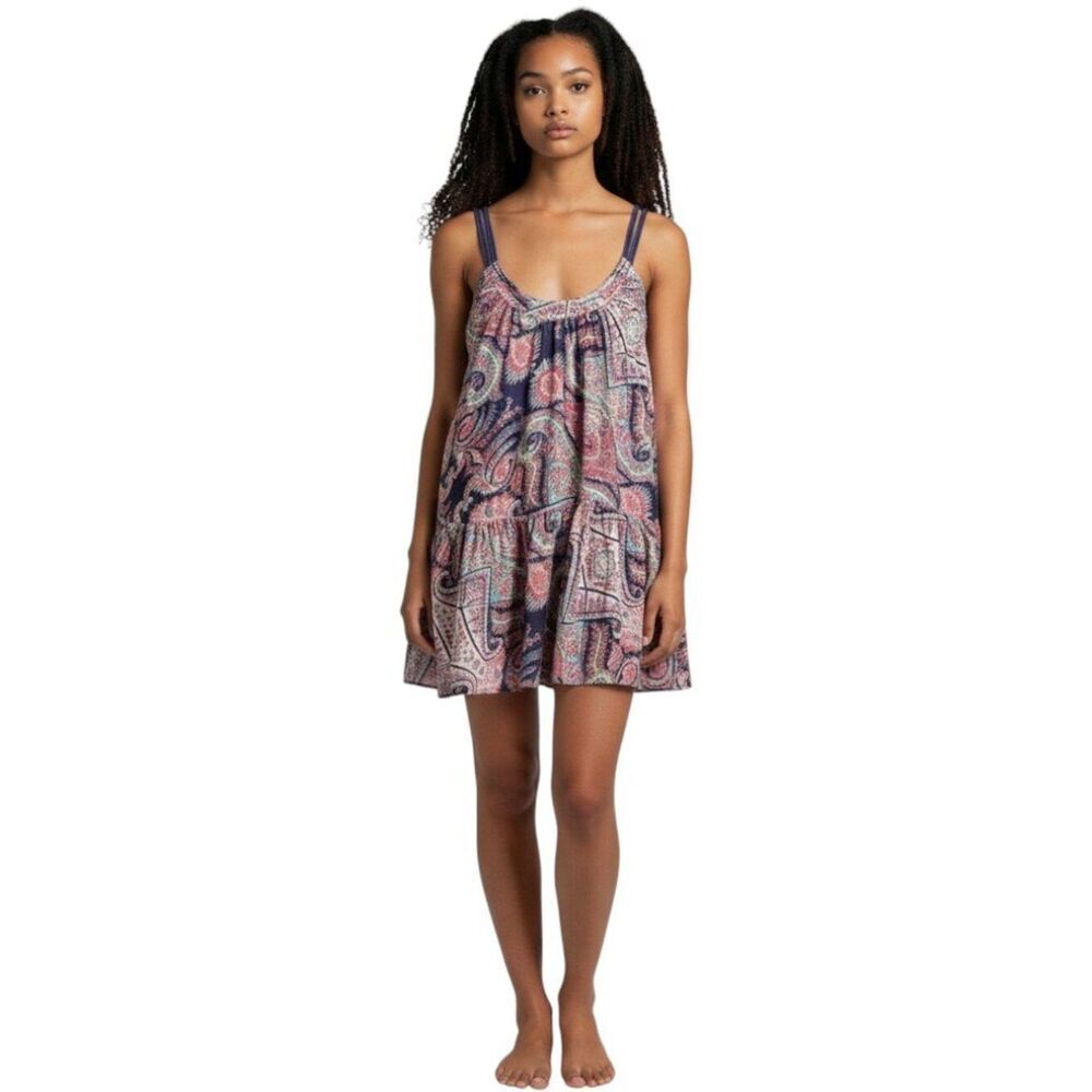 SUBOO The Kasbah Mini Dress Print Paisley Navy Size 8 US Sleeveless